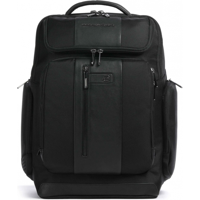 Рюкзак мужской PIQUADRO BRIEF2 черный ткань/натуральная кожа CA5477BR2/N