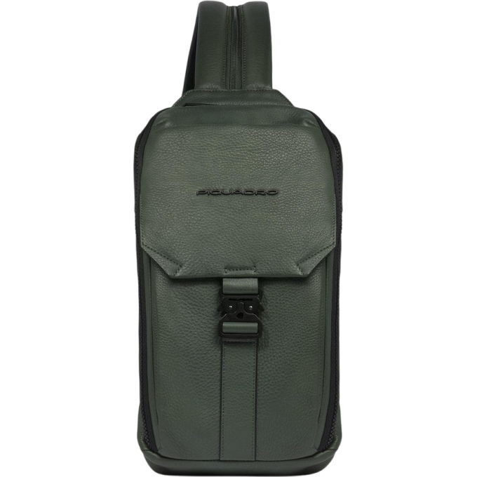 Рюкзак слинг мужской PIQUADRO THAN хаки кожа CA6616S135/VE Рюкзак слинг мужской PIQUADRO THAN хаки кожа CA6616S135/VE